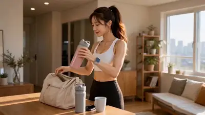 Korean fitness lifestyle gym morning routine video prompt