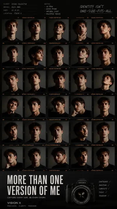 More Than One Version of Me contact sheet poster