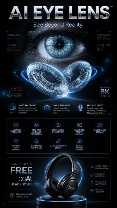 AI Eye Lens futuristic technology advertisement poster