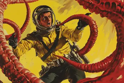 Retro Sci-Fi Pulp Magazine Cover Prompt