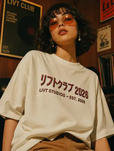 Cinematic Vintage Fashion Portrait with Custom Tee