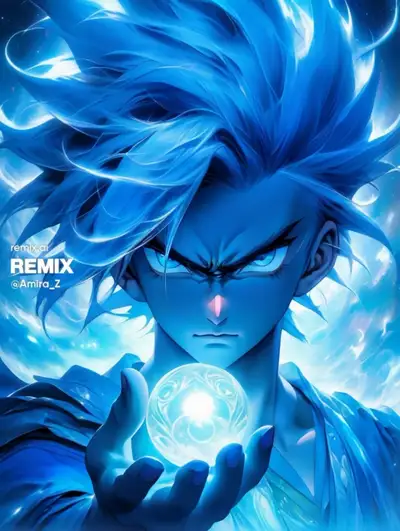 Anime Character Portrait with Neon Glow