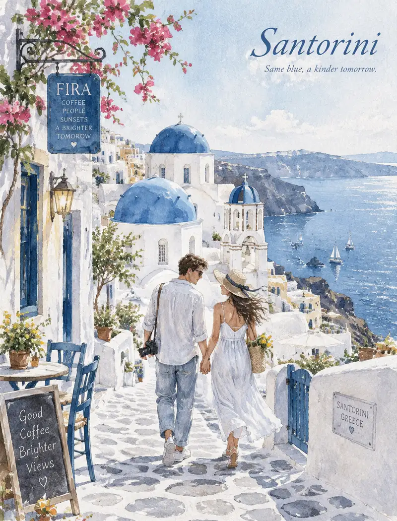 Watercolor Urban Sketch Travel Poster | Wikiprompt
