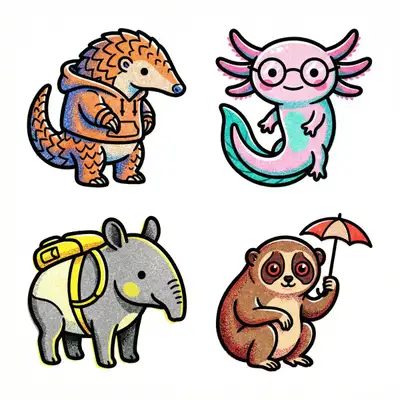 2x2 riso-print icon set generator template