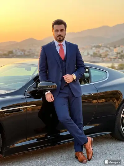 Handsome Man with Luxury Sports Car Portrait