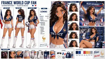 Anime French World Cup Fan Character Sheet