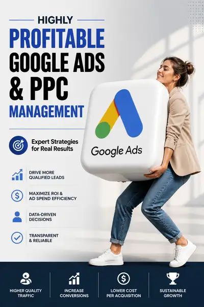 Marketing poster for a Google Ads and PPC agency