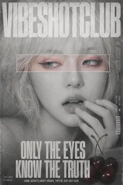 Grayscale Poster with Colorful Eye Window