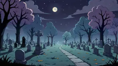 Cuphead-style cartoon background prompt