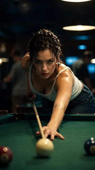 Cinematic Pool Table Portrait Prompt