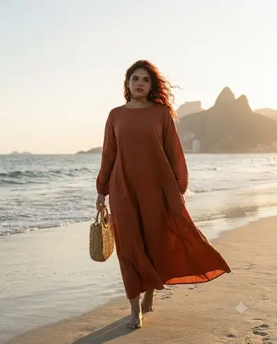 Photo de Style de Vie sur une Plage Brésilienne à l'Heure Dorée