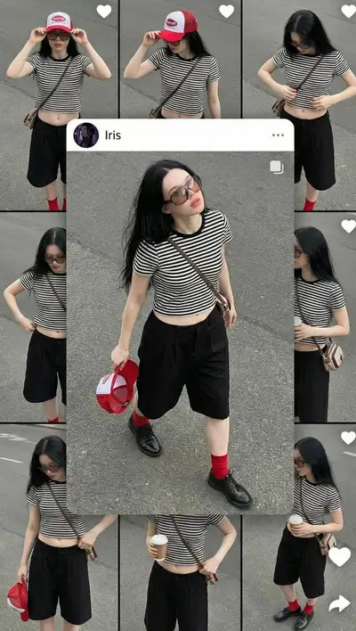 Social Media Grid Collage of Street Style Candids
