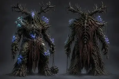 Corrupted forest guardian fantasy character sheet