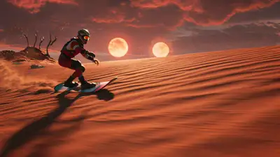 Alien Planet Sandboarding Video Prompt