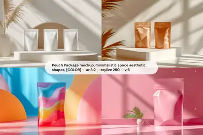Pouch Package Mockup Minimalistic Space