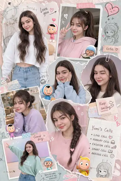 Pastellfarbenes Scrapbook-Fotocollage-Prompt