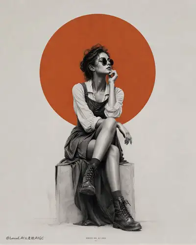 Ultra-Premium Monochrome Fashion-Art Poster with Yellow Accent
