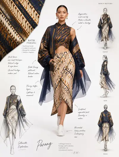 Couture fashion designer concept board