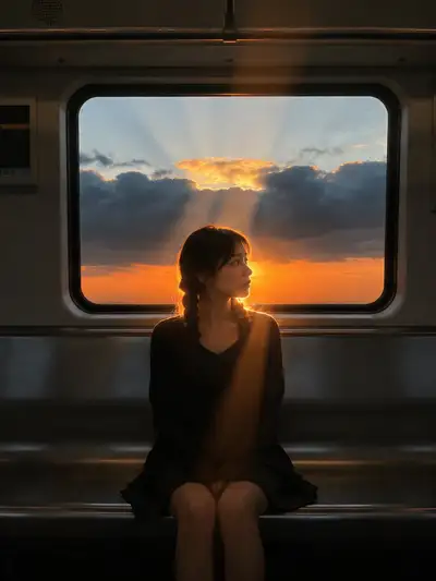 Cinematic Subway Sunset Portrait