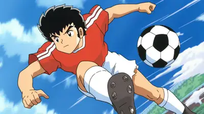 Captain Tsubasa Anime Soccer Player Midjourney Prompt