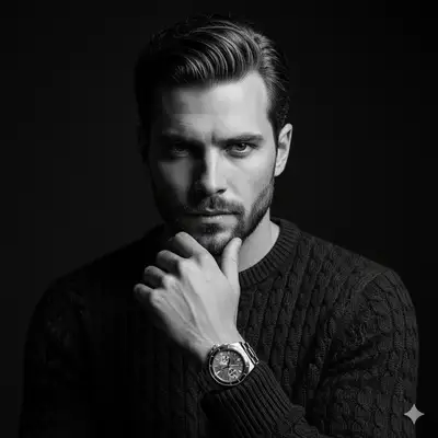 Ultra-Realistic B&W Studio Portrait