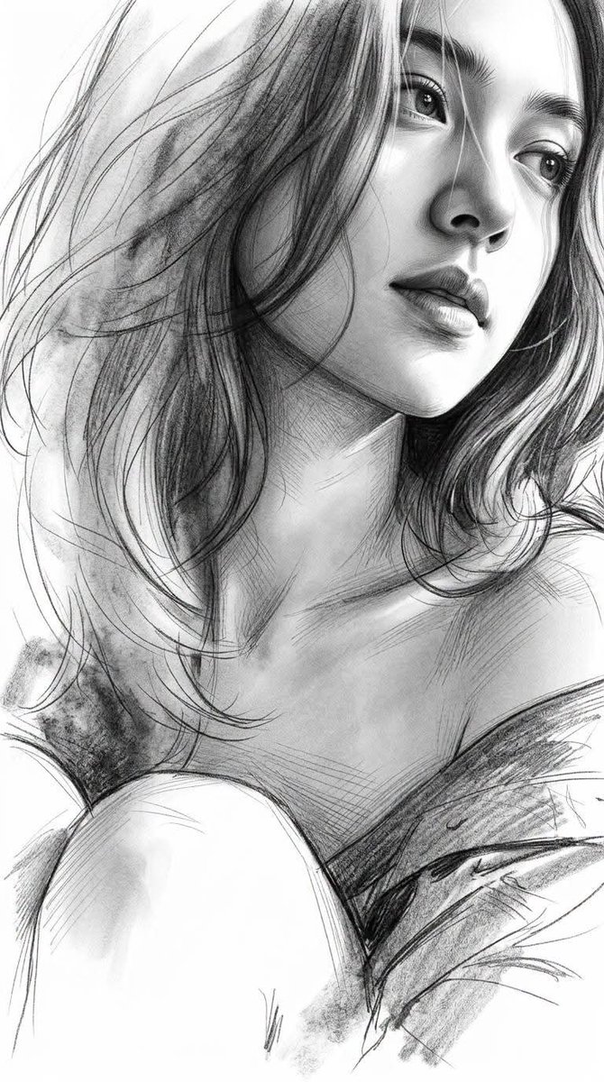 Graphite pencil sketch portrait illustration prompt