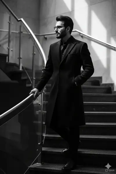 High-Fashion Black-and-White Editorial Portrait