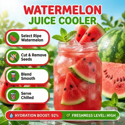 Bright summer watermelon juice infographic