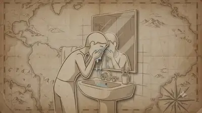 Animação histórica estilo Vox com uma virada de horror no espelho