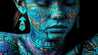 90s Pattern Body Paint Portrait