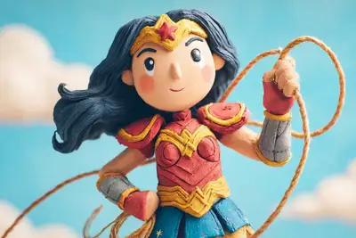 Claymation Wonder Woman with Lasso of Truth