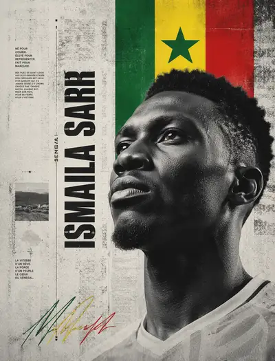 Minimalist editorial black and white athlete portrait poster