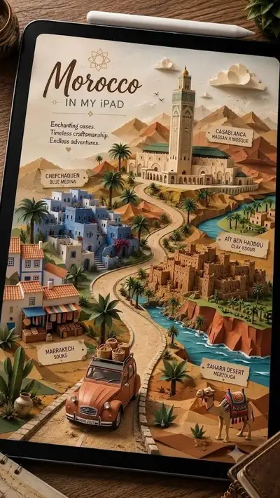 3D Paper-Cut Diorama of a Destination on iPad