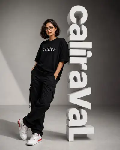 Fashion Editorial Portrait with 3D Letters