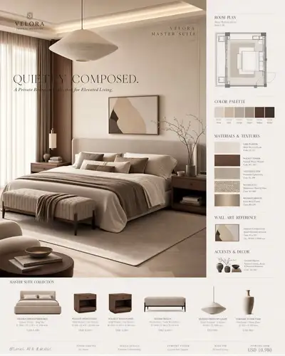 Prompt d'Affiche de Vente de Chambre Immobilière Ultra Premium