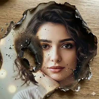 Burned Paper Portrait Effect