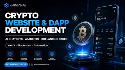 Crypto website and dApp development advertisement