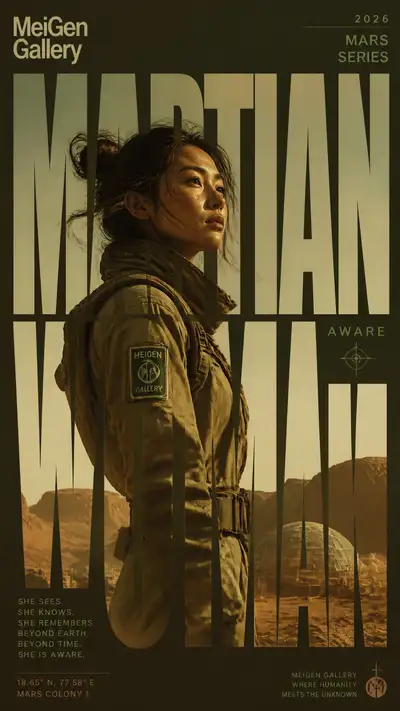 エディトリアル・タイポグラフィ・ポスター：火星の女性