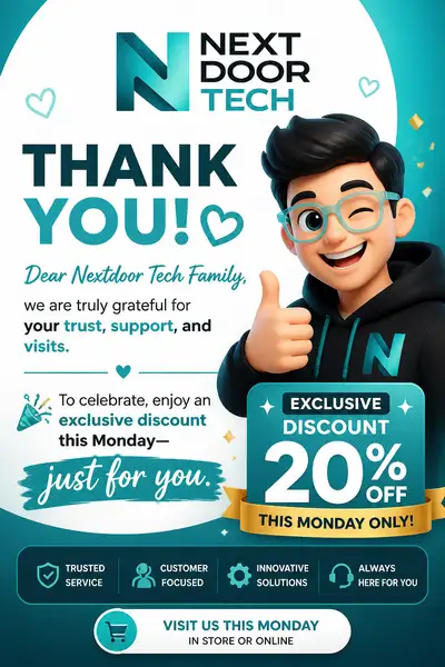 Nextdoor Techのロイヤルティ割引プロモーションポスター