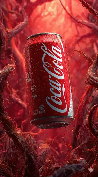 Suspended Ice-Cold Soda Can Product Shot