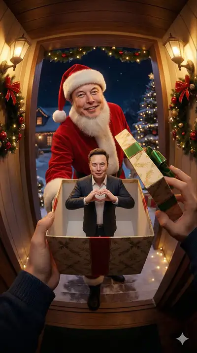 First-Person Christmas Gift Delivery Scene