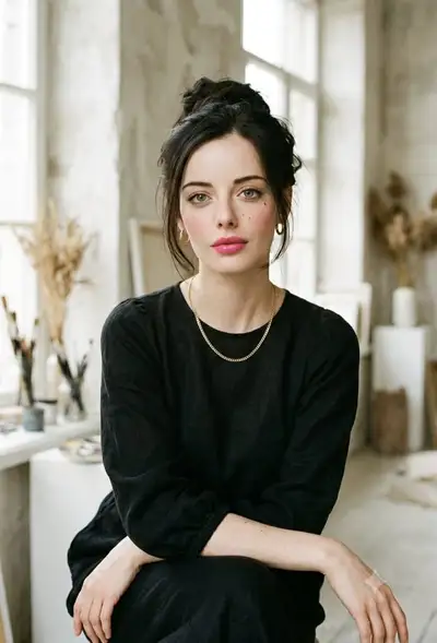 Artistic Studio Portrait of Elegant Woman