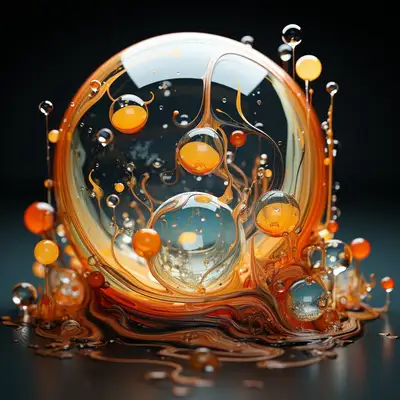 Flux liquide 3D hypnotique fondant sur des sphères