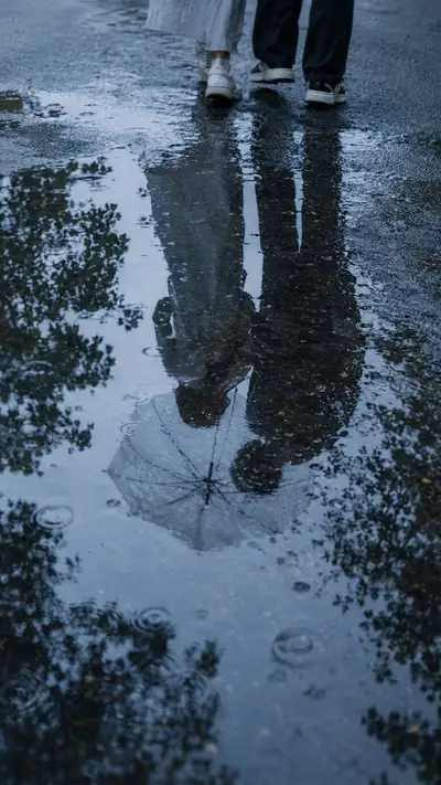Rainy Puddle Reflection Relationship Story Series
