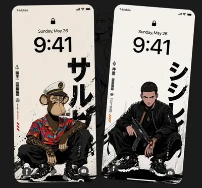 Anime-Streetwear-Sperrbildschirm-Hintergrundvorlage