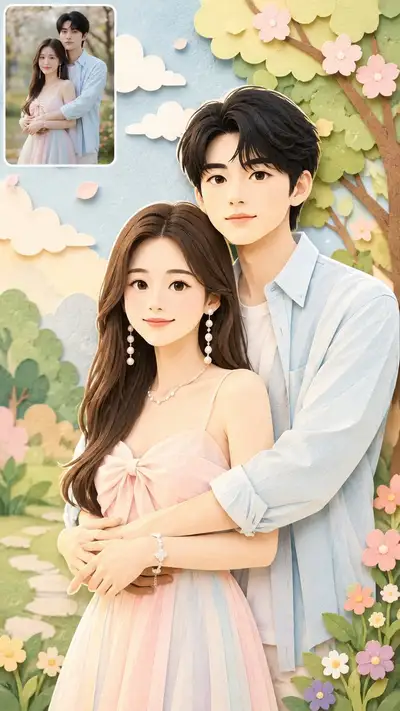Pastel Paper-Cut Photo Illustration