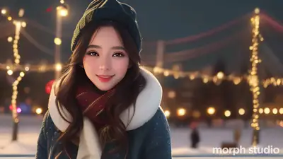 Winter Urban Woman Portrait
