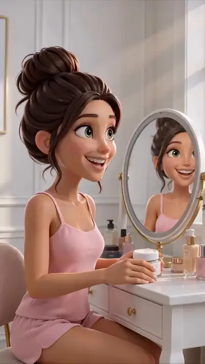 Pixar-style Morning Skincare Routine Animation
