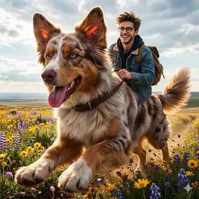Giant Australian Shepherd Adventure Photo