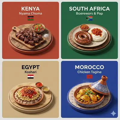 4-Country Signature Food Diorama Collage Prompt
